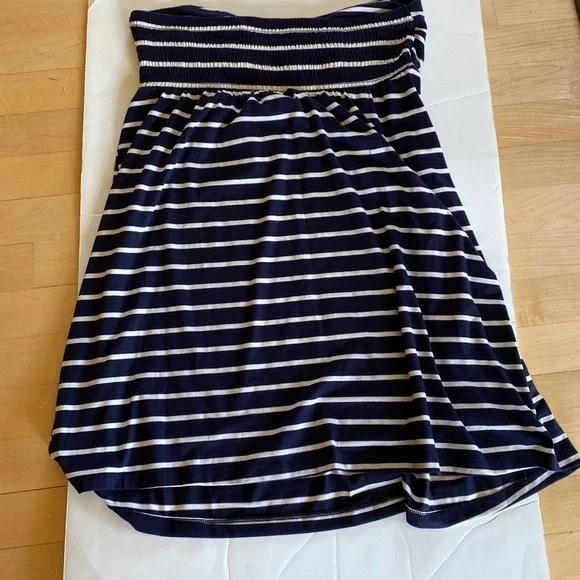 Merona Navy Blue & White Striped Swimsuit Cover-Up - Picture 2 of 7